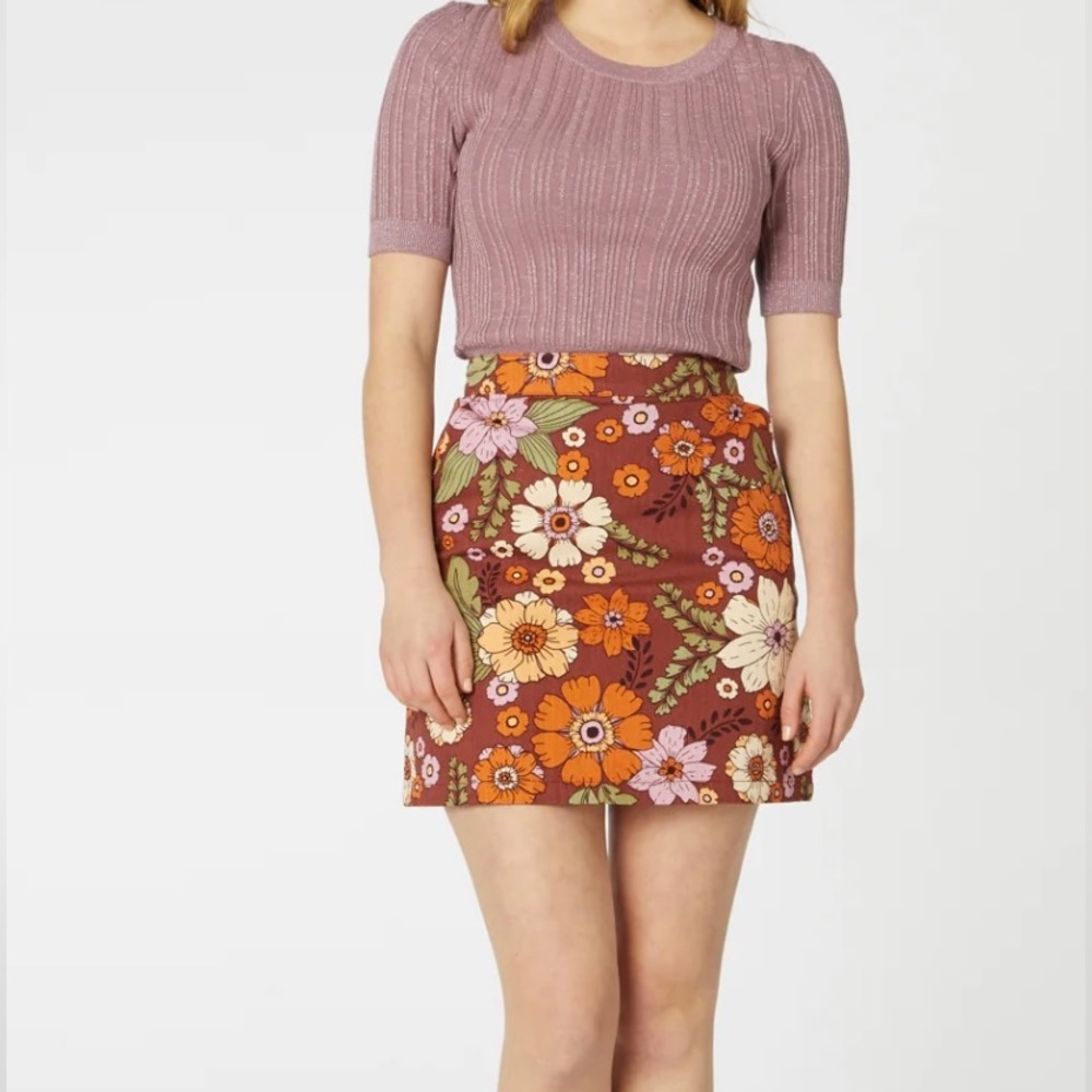 PRINCESS HIGHWAY SIZE SIZE 10 BRANDY MINI SKIRT FLORAL